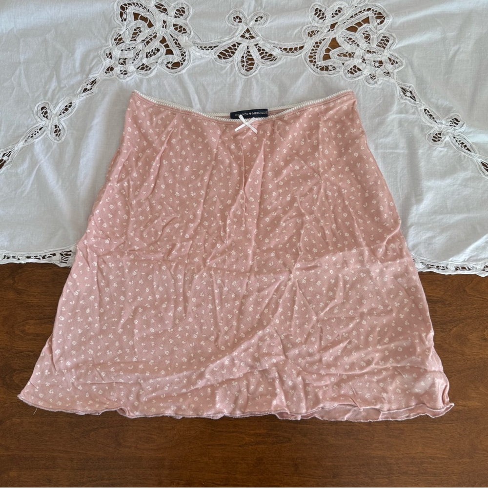 Brandy Melville Floral Slip Skirt